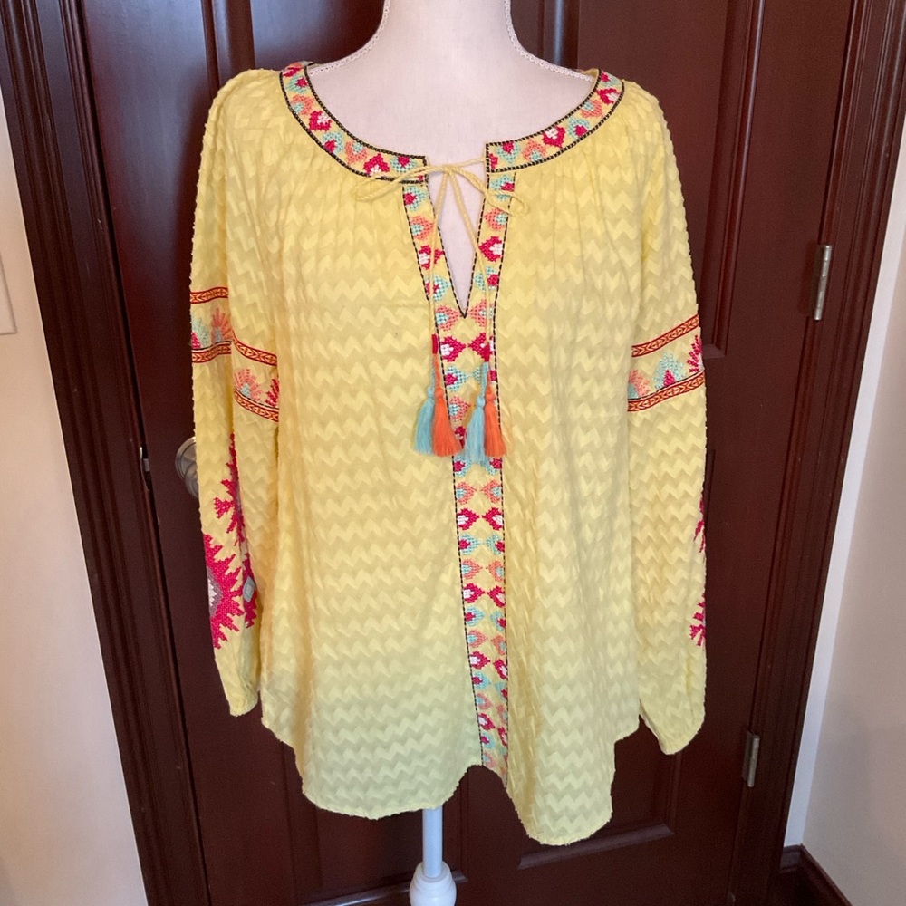 Soft Surroundings Peasant Blouse. Sz. Large NWOT